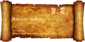 Mahler Robin névjegykártya